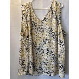 Maurices Floral Sheer Tank Top Womens Size 2X? Dainty‎ Fairy V-Neck Summer